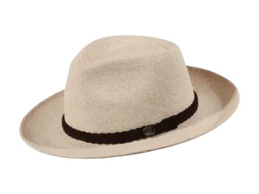 Panamahut Fedora Twisted Natur mit Lederband
