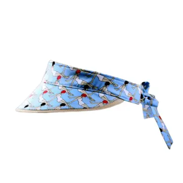 Sonnenschild mit blauer Badenixen-Grafik und Bindeschlaufe