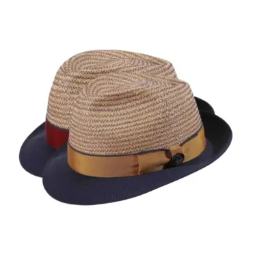 Trilby Sommerhut aus Stroh mit Bordeaux oder Goldenen Rebsband