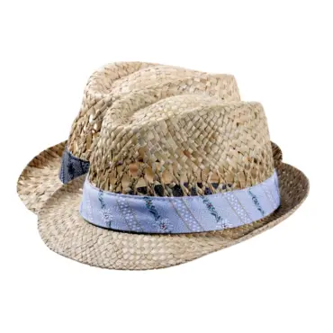 Trilby Strohhut mit Edelweissband in Natur