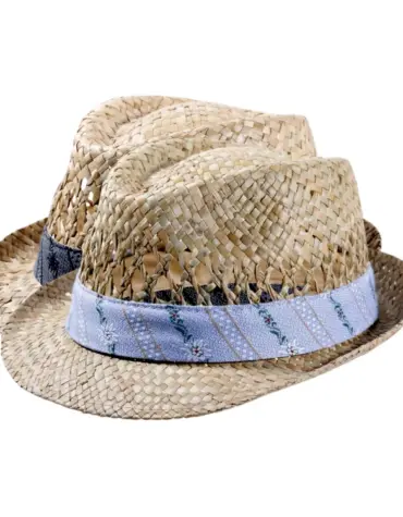 Trilby Strohhut mit Edelweissband in Natur
