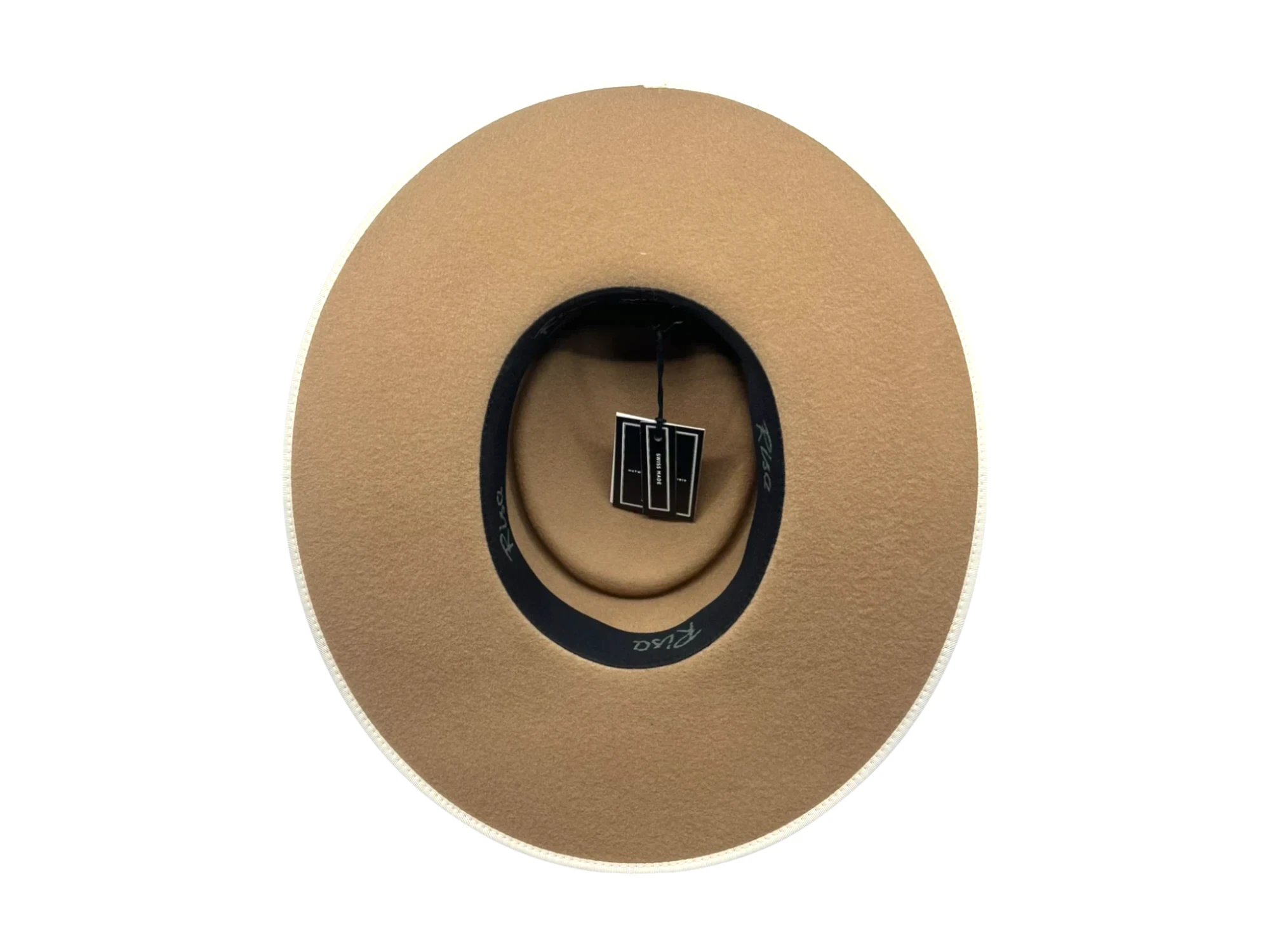 Buckaroo Westernhut aus Wollfilz in Camel mit flacher Krempe