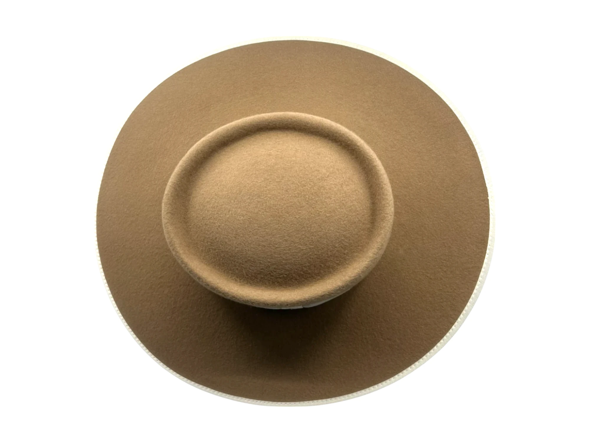 Buckaroo Westernhut aus Wollfilz in Camel mit flacher Krempe