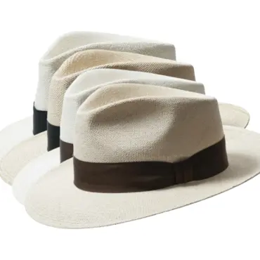 Panamahut Fedora Bogart mit Rebsband in Schwarz oder Braun