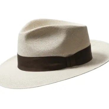 Panamahut Fedora Bogart mit Rebsband in Schwarz oder Braun