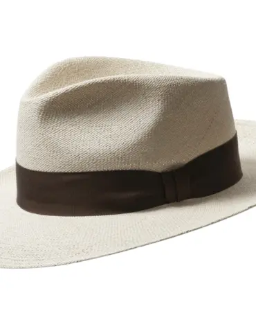 Panamahut Fedora Bogart mit Rebsband in Schwarz oder Braun