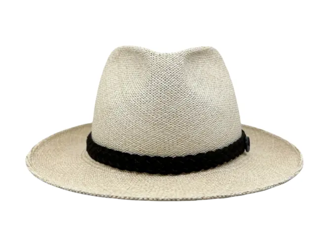 Panamahut Fedora Twisted mit Lederband – Bild 2