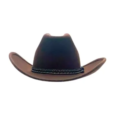 Westernhut Montana in Schwarz mit Bridée-Krempe und Lederhutban