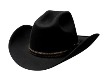 Westernhut Montana in Schwarz mit Bridée-Krempe und Lederhutband
