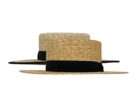 Strohhut Vaquerohut mit schwarzem oder marineblauem Rebsband