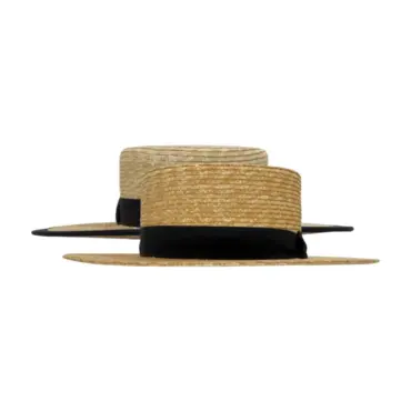 Strohhut Vaquerohut mit schwarzem oder marineblauem Rebsband