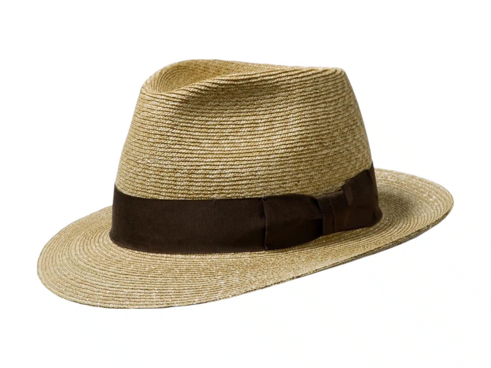 Klassischer Strohhut im Bogart-Stil mit verschiedenen Hutband-Designs