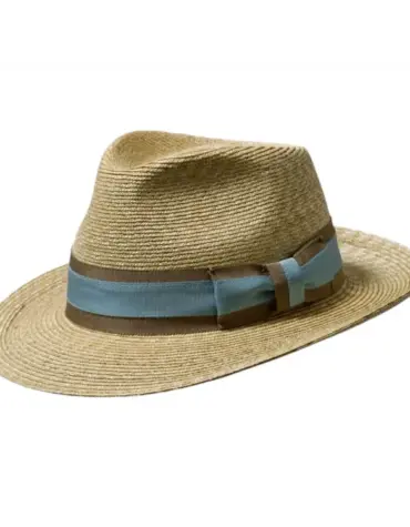 Klassischer Strohhut im Bogart-Stil mit verschiedenen Hutband-Designs
