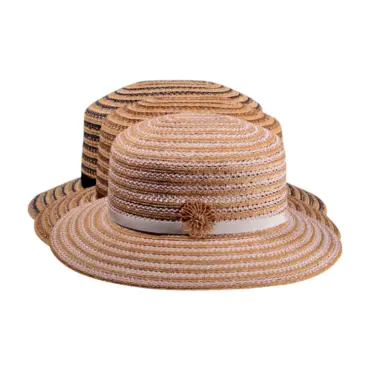 Damenhut Freiamt Islisbergerin aus Weizenstroh, Pedalin und Bast mit Strohblume