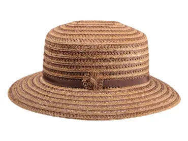 Damenhut Freiamt Islisbergerin aus Weizenstroh, Pedalin und Bast mit Strohblume