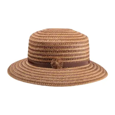 Damenhut Freiamt Islisbergerin aus Weizenstroh, Pedalin und Bast mit Strohblume