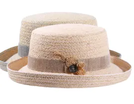 Damen Aufschlaghut Raffia "Strohschmuck"