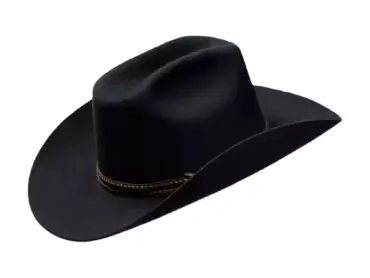 Westernhut Desperado in Schwarz mit Lederhutband in Braun