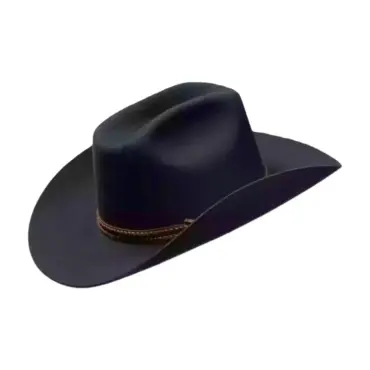 Westernhut Desperado in Schwarz mit Lederhutband in Braun