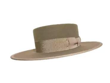 Vaquero Woll- oder Biberhut mit flacher Krone und Rebsband als Garnitur