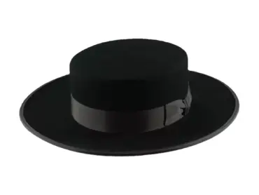 Vaquero Filzhut mit flacher Krone und Rebsband als Garnitur