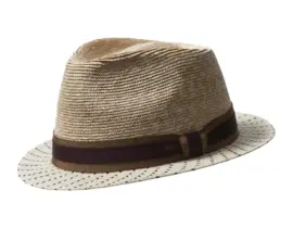 Panama-/Strohhut Trilby Freiamt Oberwil-LielerIn natur mit cognac-auberginefarbenem Band