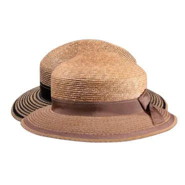Damen Strohhut Freiamt Rüterin aus Naturstroh mit edlem Rebs-Hutband