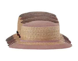 Cloche Strohhut für Damen mit farbigen Streifen – Handgefertigt in der Schweiz