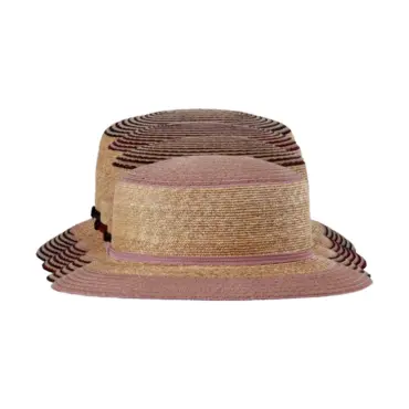 Cloche Strohhut für Damen mit farbigen Streifen – Handgefertigt in der Schweiz