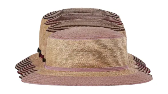 Cloche Strohhut für Damen mit farbigen Streifen – Handgefertigt in der Schweiz