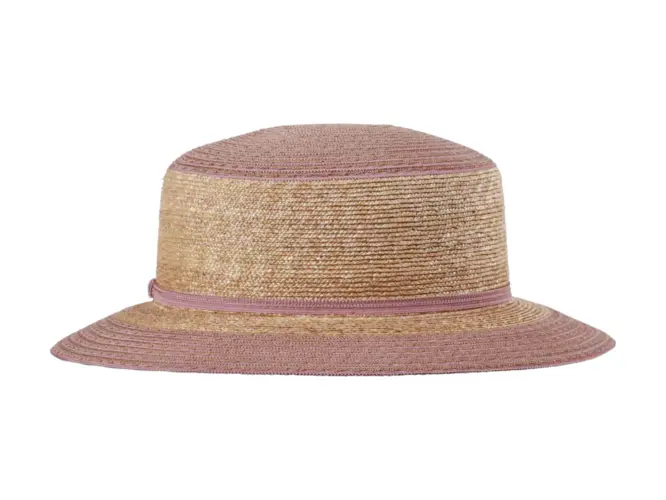 Cloche Strohhut für Damen mit farbigen Streifen – Handgefertigt in der Schweiz