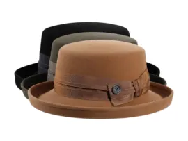 Damen Aufschlaghut Velours in Schwarz, Camel und Moos – Handmade Schweiz