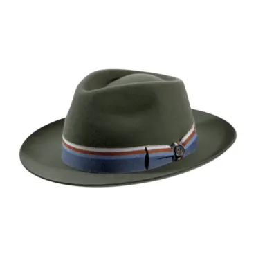 Fedora Bogart Velours „Cotton Stripes“ – Handgefertigt in der Schweiz