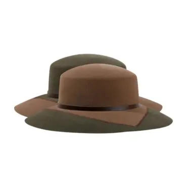 Cloche Velourshut in Moosgrün und Schlamm – Handmade Schweiz