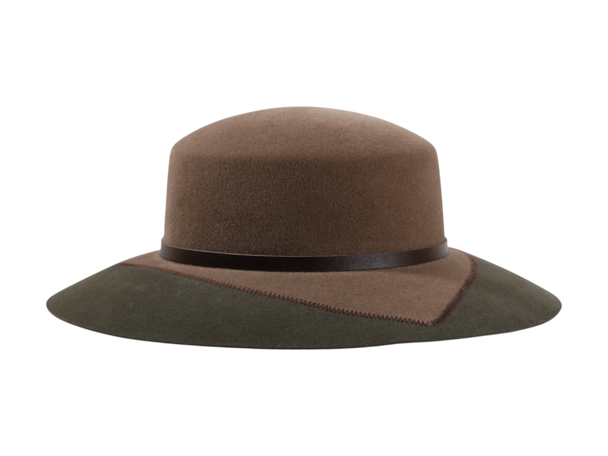 Cloche Velourshut in Moosgrün und Schlamm – Handmade Schweiz