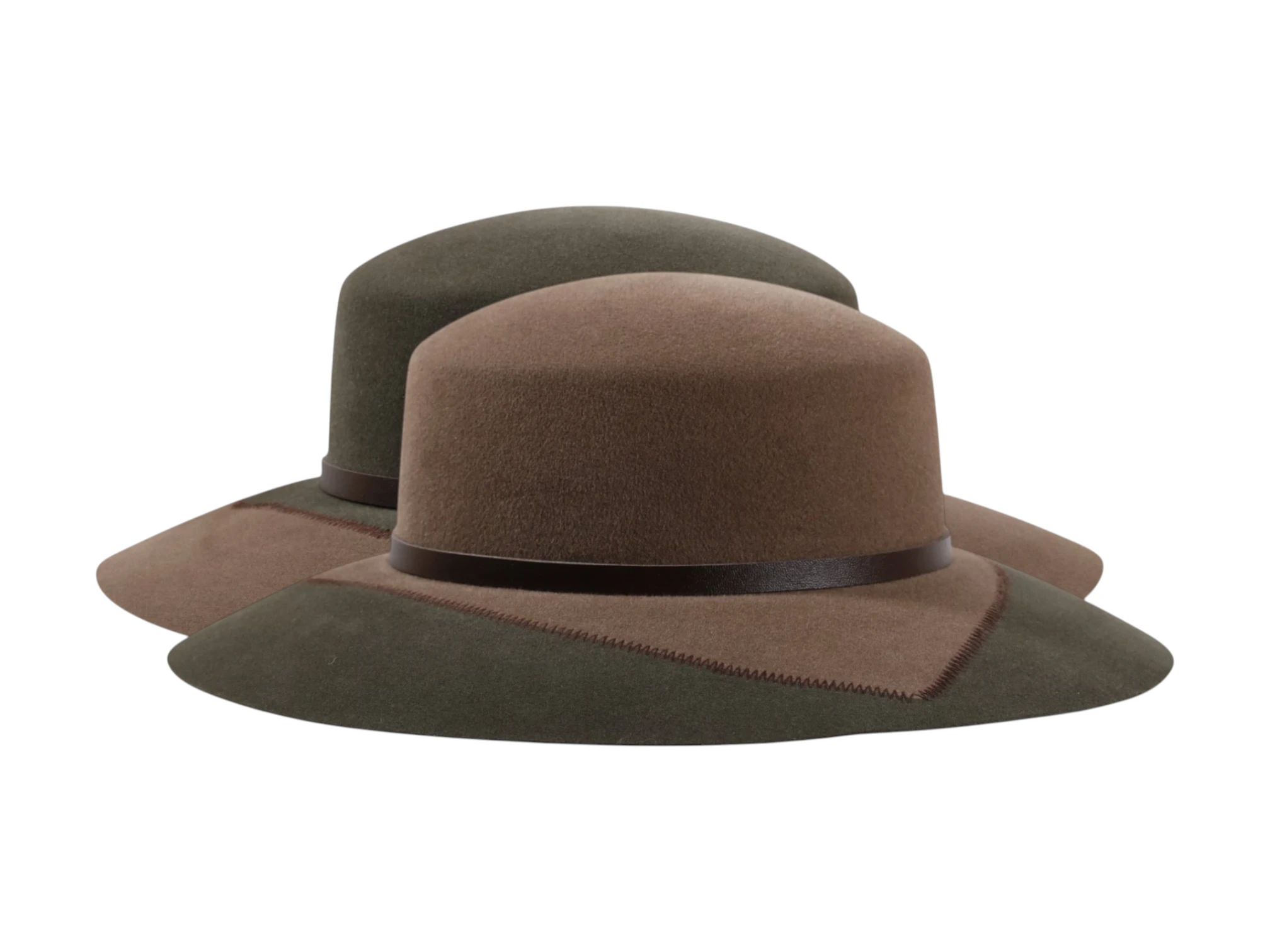 Cloche Velourshut in Moosgrün und Schlamm – Handmade Schweiz