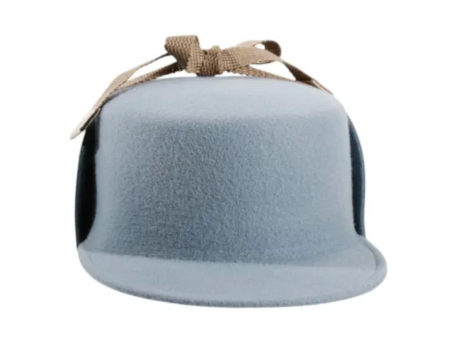 Cap Wollfilz mit Ohrenklappen in Elfenbein, Blau und Moosgrün