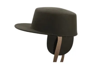 Cap Wollfilz mit Ohrenklappen in Elfenbein, Blau und Moosgrün