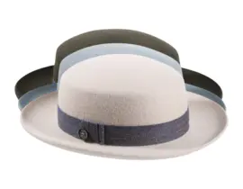 Aufschlaghut Wolle „Teo Cotone“ mit Denim-Baumwollband