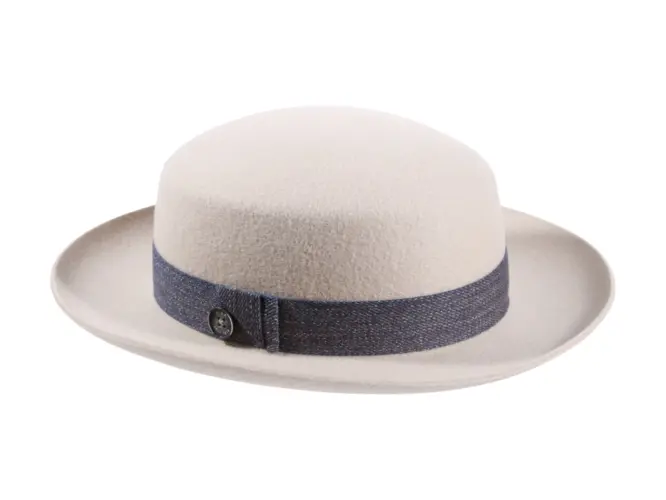 Aufschlaghut Wolle „Teo Cotone“ mit Denim-Baumwollband