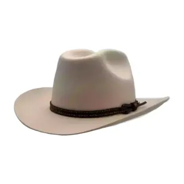 Westernhut Desperado Hellbeige mit Lederhutband in Braun