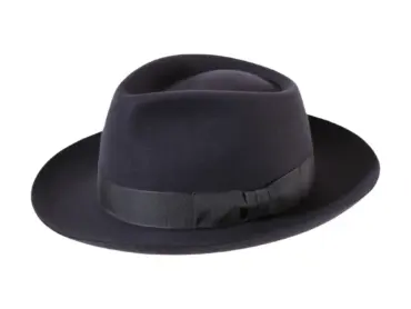 Fedora Bogart aus Haarfilz mit Rebsband und Masche