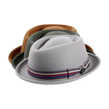 Diamant Shape Wollfilzhut „Striped“ mit gestreiftem Hutband