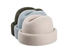 Moderner Toque Hut aus 100% Wollfilz – Schweizer Handarbeit