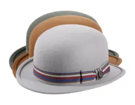 Urban Bowler Wollfilz mit gestreiftem Hutband