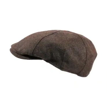 Schiebermütze Tweed Braun aus Zero Waste Wolle