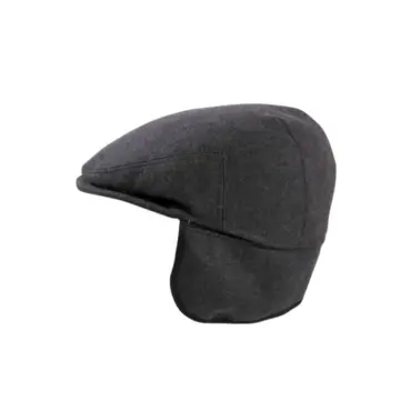 chiebermütze anthrazit mit ausklappbarem Ohrenschutz, Handarbeit Risa