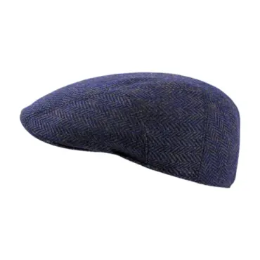 Schiebermütze Johnny Wolle – Fischgrätmuster in Taupe, Marine, Olive & Anthrazit