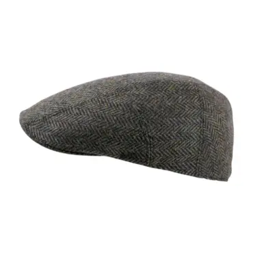 Schiebermütze Johnny Wolle – Fischgrätmuster in Taupe, Marine, Olive & Anthrazit