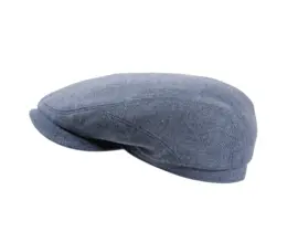 Schiebermütze Clay aus Merino Wolle mit Fischgrätmuster in Camel, Jeans und Anthrazit